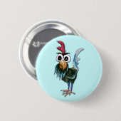 Badge Rond 5 Cm Bouton fou de coq (Devant & derrière)