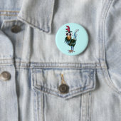 Badge Rond 5 Cm Bouton fou de coq (En situation)