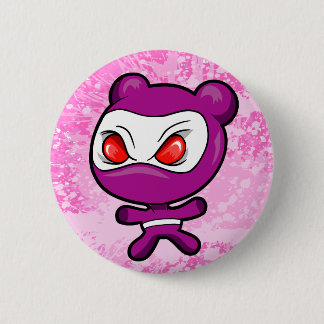 Badge Rond 5 Cm Bouton fou de Ninja de guerrier d'ours blanc