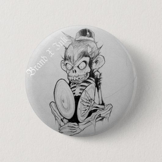 Badge Rond 5 Cm Bouton fou de singe (Devant)