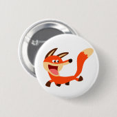 Badge Rond 5 Cm Bouton Fox de dessin espiègle insigne (Devant & derrière)