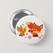 Badge Rond 5 Cm Bouton Foxes joli jeu de dessin (Devant & derrière)