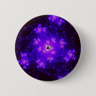Badge Rond 5 Cm Bouton fractal de la nébuleuse