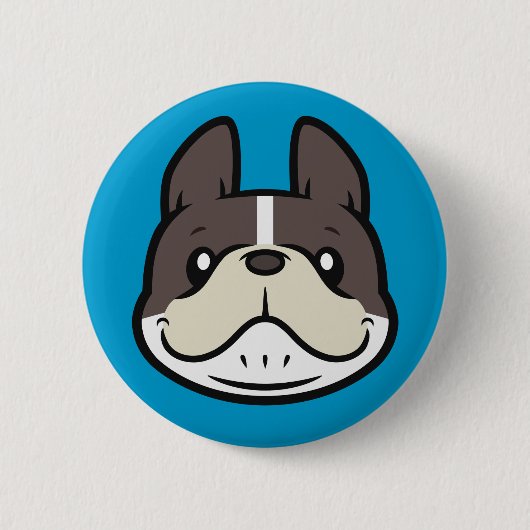 Badge Rond 5 Cm Bouton français Bulldog (Devant)