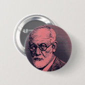 Badge Rond 5 Cm Bouton Freud rose (Devant & derrière)