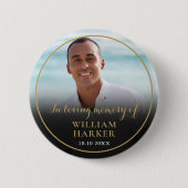 Badge Rond 5 Cm Bouton Funéraire En Mémoire Amoureuse (Devant)