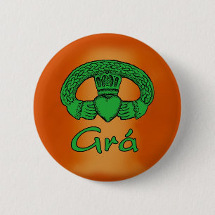 Badge Rond 5 Cm Bouton gaélique irlandais d'amour