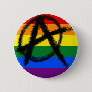 Badge Rond 5 Cm bouton gai d'anarchie d'arc-en-ciel
