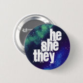 Badge Rond 5 Cm Bouton Galaxy Pronoun personnalisable (Devant & derrière)
