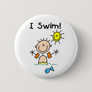 Badge Rond 5 Cm Bouton Garçon I Swim
