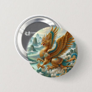 Badge Rond 5 Cm Bouton Garuda King of Birds