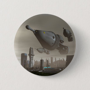 Badge Rond 5 Cm Bouton géant de l'arrivée 2 de vaisseau spatial