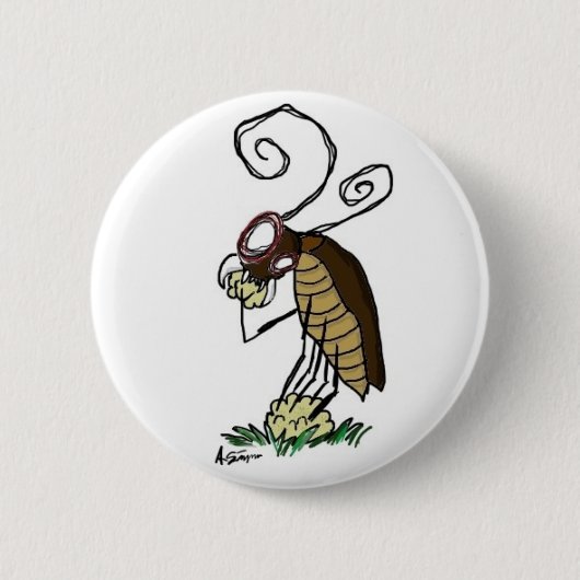 Badge Rond 5 Cm Bouton géant d'insecte (Devant)