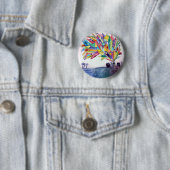 Badge Rond 5 Cm Bouton Gem House 3 (En situation)