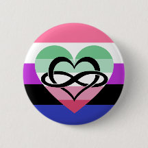 Bouton Genderfluide Abrosexuel Polyam Pride