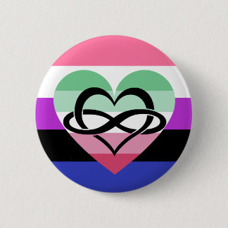 Badge Rond 5 Cm Bouton Genderfluide Abrosexuel Polyam Pride