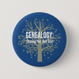 Badge Rond 5 Cm Bouton généalogique (bleu)