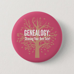 Badge Rond 5 Cm Bouton généalogique (rose)