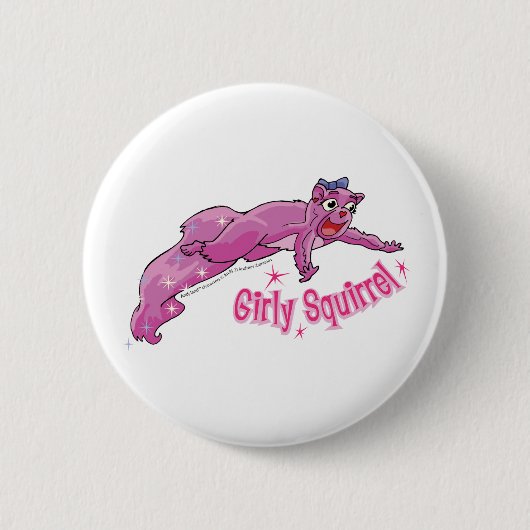 Badge Rond 5 Cm Bouton Girly d'écureuil (Devant)