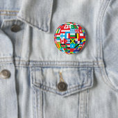 Badge Rond 5 Cm bouton globe of flags (En situation)