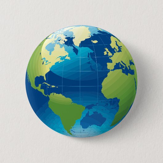 Badge Rond 5 Cm Bouton globe terrestre du continent (Devant)