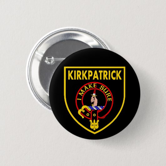 Badge Rond 5 Cm Bouton Gold Kirkpatrick Shield (Devant & derrière)