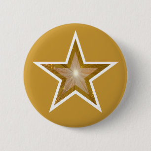 Badge Rond 5 Cm Bouton Gold Star Gold