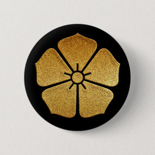 Badge Rond 5 Cm Bouton Gold Toki Kikyo Kamon