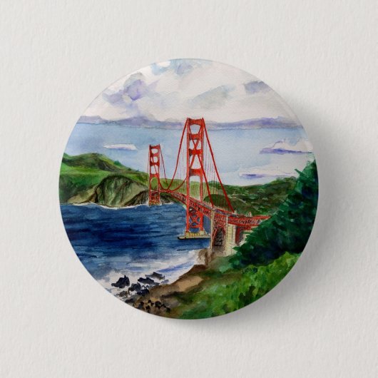 Badge Rond 5 Cm Bouton Golden Gate Bridge (Devant)