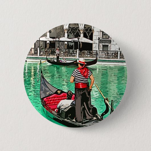 Badge Rond 5 Cm Bouton : Gondolier (Devant)