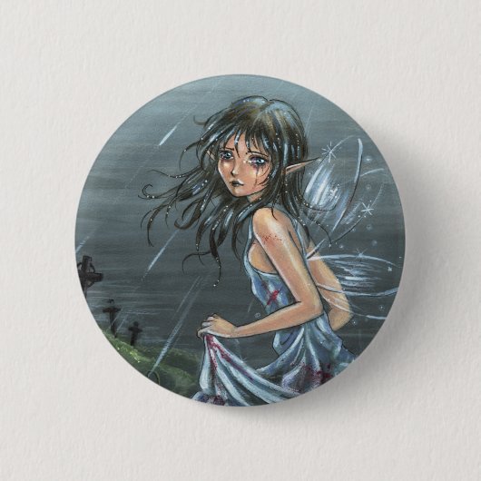 Badge Rond 5 Cm Bouton gothique d'adieu de dernier sourire (Devant)