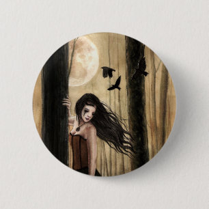 Badge Rond 5 Cm Bouton gothique de Lament lunaire