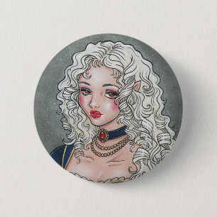 Badge Rond 5 Cm Bouton gothique de Vampiresse de La de Le Portrait