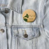 Badge Rond 5 Cm Bouton Gramophone Vintage vert (En situation)