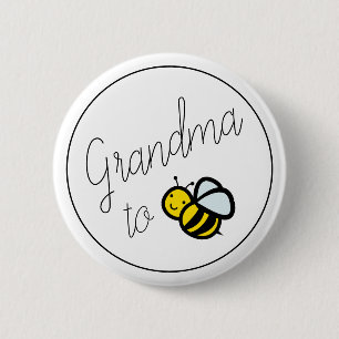 Badge Rond 5 Cm Bouton Grand-mère à Baby shower d'abeille