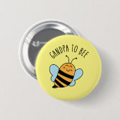 Badge Rond 5 Cm Bouton Grand-Père À Abeille (Devant & derrière)