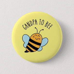 Badge Rond 5 Cm Bouton Grand-Père À Abeille