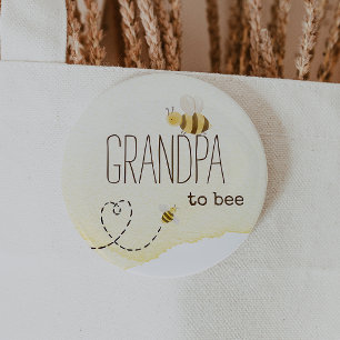 Badge Rond 5 Cm Bouton Grand-père à Devenir pour Baby Shower Bumbl
