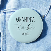 Badge Rond 5 Cm Bouton Grand-père à être Baby shower bleu