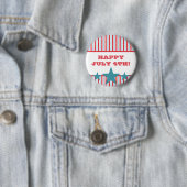 Badge Rond 5 Cm Bouton Gras d'étoiles et de bandes (En situation)