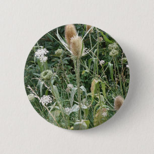 Badge Rond 5 Cm Bouton Grasses sauvages