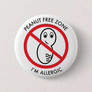 Badge Rond 5 Cm Bouton grave d'allergie d'arachide