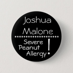 Badge Rond 5 Cm Bouton grave d'allergie d'arachide