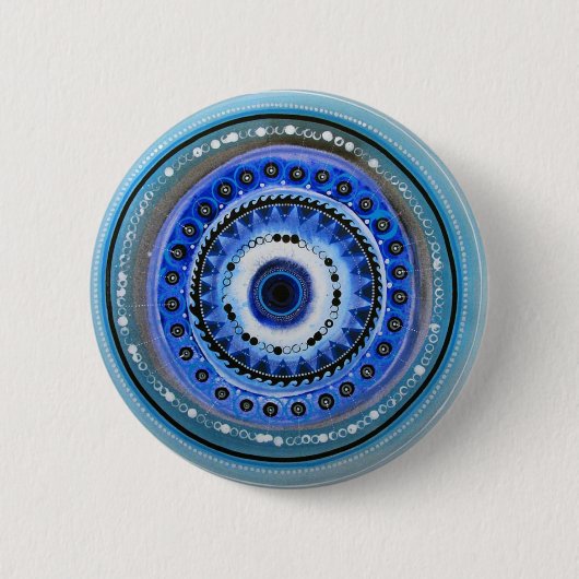 Badge Rond 5 Cm Bouton grec d'oeil mauvais (Devant)