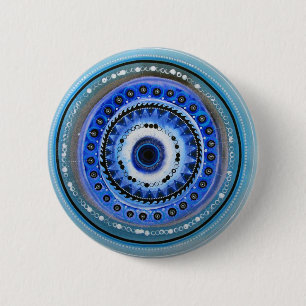 Badge Rond 5 Cm Bouton grec d'oeil mauvais