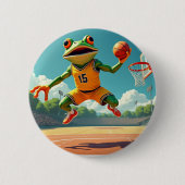 Badge Rond 5 Cm Bouton Grenouille de Basket (Devant)