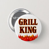 Badge Rond 5 Cm Bouton Grill King BBQ Disant (Devant & derrière)