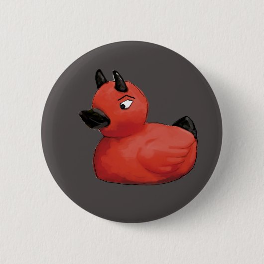 Badge Rond 5 Cm Bouton gris de canard de diable (Devant)