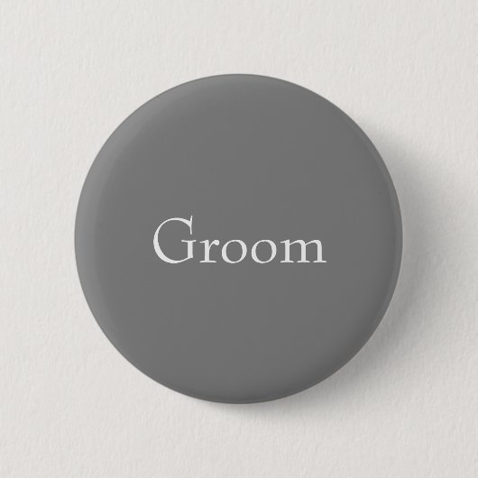 Badge Rond 5 Cm Bouton gris de marié (Devant)