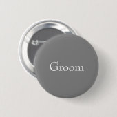 Badge Rond 5 Cm Bouton gris de marié (Devant & derrière)